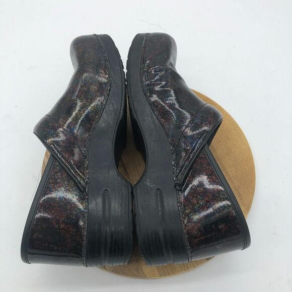 Dansko Professional Clogs Shoes Womens 11.5 Multi Scribble Patent Leather - Picture 6 of 11
